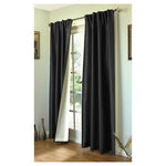 Ming Lined Back Tab/Pocket Top Curtain Panel - Black (104x95") It's In 2 Panels