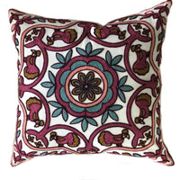Claremont Style Crewel Embroidery Pillow, Drapery King Toronto
