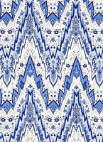 FABRIC - Bray Flamestitch Porcelain Blue Williamsburg Fabric Collection