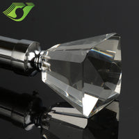 Princess Cut Diamond Crystal Finial 1-3/8"(35mm) Brushed Nickel (Set of 2) (ON LINE SALE)