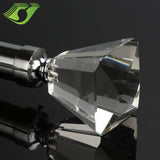 Princess Cut Diamond Crystal Finial 1-3/8"(35mm) Brushed Nickel (Set of 2) (ON LINE SALE)