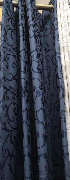 D.K. Home Curtains Woven Grommet Top Panel  50 W X 96 L (Navy)
