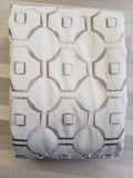 IVORY, SAND,  BEIGE Embroidered 100% Polyester Linen Drapery Fabric (54 in.) Geometric