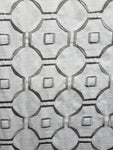 Marble, platinum Embroidered 100% Polyester Linen Drapery Fabric (54 in.) Geometric