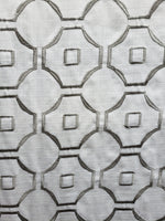 Marble, platinum Embroidered 100% Polyester Linen Drapery Fabric (54 in.) Geometric