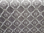 Moca, platinum Embroidered 100% Polyester Linen Drapery Fabric (54 in.) Geometric