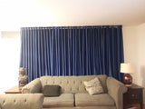 D.K. Home Curtains Satin Blue Blackout Grommet Top Panel  75 W X 96 L