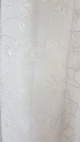 Pinch Pleated Embroidered Sheer panels 150w x 95L off White a Set