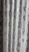 Pinch Pleated Geometric Sheer Panels 150w x 95L Gray Sold As A Pair