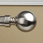 Ball Finial Metal Hardware Set with Pole in Brushed Nickel

