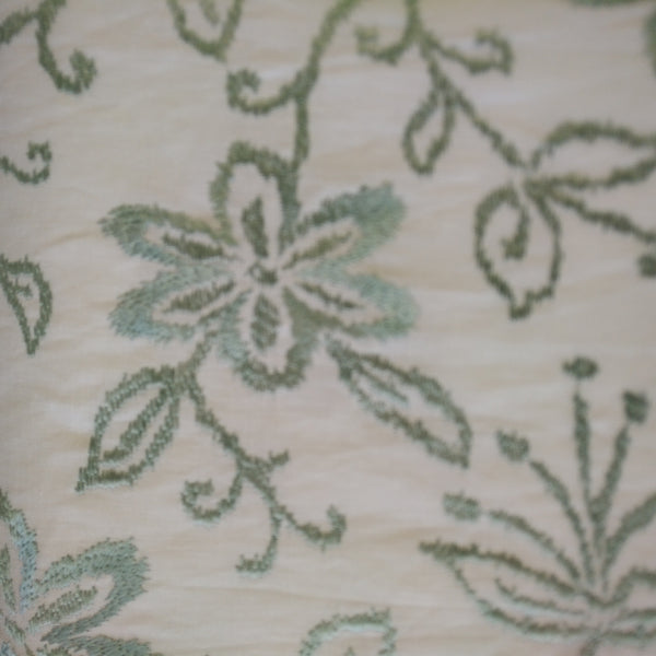 Linen embroidered aqua