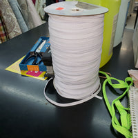 5mm white elastic by the mtr