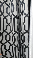 D.K. Home Curtains Woven Blackout Grommet Top Panel, Gray / black  50 W X 96 L