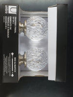 Umbra Facetted Acrylic Ball Finials Sold as a Pair / Cappa Compatible