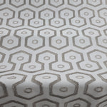 M6366 Natural Natural Beige and Brown Geometric Embroidery Drapery and Upholstery Fabric by the yard