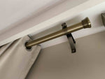 Single Decorative Brackets For 1 1/8 Inch Thick Curtain Rods / Poles Collection Antique Brass