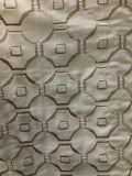 IVORY, SAND,  BEIGE Embroidered 100% Polyester Linen Drapery Fabric (54 in.) Geometric