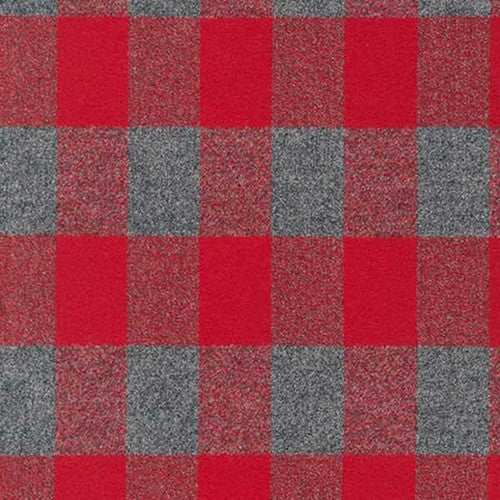 Buffalo Checks Red / Grey Pattern Tartan 100% cotton 15 Mtr pc