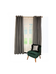 Double Panel Grey Linen Lined with Grommets