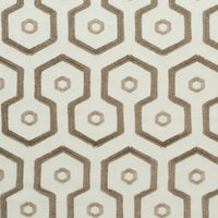 M6366 Natural Natural Beige and Brown Geometric Embroidery Drapery and Upholstery Fabric by the yard