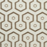 M6366 Natural Natural Beige and Brown Geometric Embroidery Drapery and Upholstery Fabric by the yard