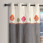 Drapery Panel Brushed Nickel Grommets, Embroidered 52w x 96L in color Multi #decorate