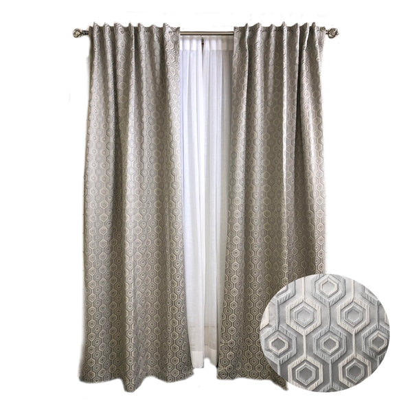 Jacquard Collection- Small Hexagon Pattern Curtains*