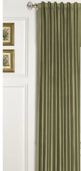 Plumlee Dupioni Silk Single Remove Rod pocket Curtain Panel  by Mercer41 (120 inch long) Sage $55.99