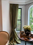 Exclusive Fabrics & Furnishing Blackout Faux Silk Taffeta Curtain Panel 120" Long "Sage"