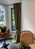 Exclusive Fabrics & Furnishing Blackout Faux Silk Taffeta Curtain Panel 120" Long "Sage"