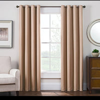 DK Eclipse Solid Blackout Window Curtain Panel 52" W x 95" L  	Biscut