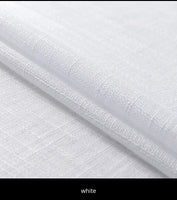 Belgian Linen Look Back Tab Panel 100" X 96"L in 2 Panels ( Approx. 52" each) White
