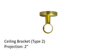 28 mm Diamiter Curtain Rod Ceiling Bracket , Matte Gold