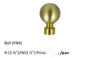 Matte Gold Curtain Rod Ball Finial 28mm, 1 1/8 diamiter