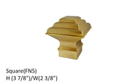 Square Finials, 1 1/8 diameter 28mm Matte Gold