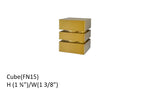 Square Finials For 1 3/8" (35mm) Diameter Rod Matt Gold / Satin Gold (Set of 2)