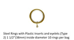 Rings For 1 3/8" (35mm) Diameter Curtain Rod Matte Brass