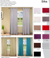 Faux Silk Semi - Opaque Grommet Curtain Panels - 54"W x 96"H  Grey