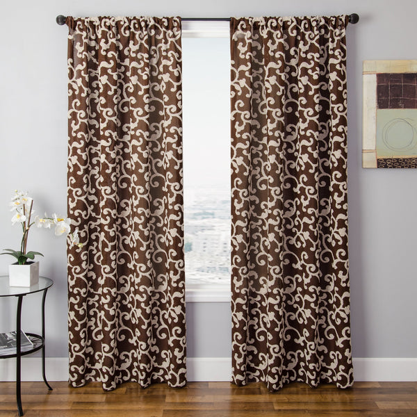 Softline Solomon Faux Linen Embroidered Curtain Panel