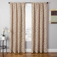 Softline Solomon Faux Linen Embroidered Curtain Panel - Sage - 108 Inches - Single Panel - 55 x 108 by Softline