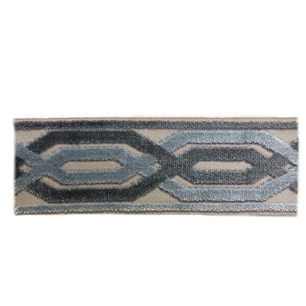 FABRICUT BLUE VELVET EMBROIDERY TRIM TAPE BY THE YARD