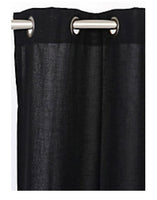 Black linen look drapery Panels 75W x 96L Grommet