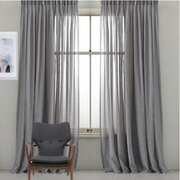 Pinch Pleat Pleated Sheer Panels 150W X 95" long Gray sold as a pair