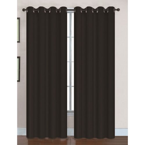 Blackout Curtains 52 X 96 Inch Long Set of 2 Panels Light Black Room Darkening Bedroom Curtains / Drapes, Thermal Grommet Light Blocking Window Curtains