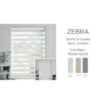 Zebra Blinds Window Dual Layer Roller Shades, Corded Horizontal Blind, Bedroom, Privacy, 84" Length, Drapery King Toronto
