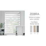 Zebra Blinds Window Dual Layer Roller Shades, Corded Horizontal Blind, Bedroom, Privacy, 84" Length, Drapery King Toronto