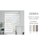 Transition Day & Night Luxury Roller Shades / Zebra Blinds - White Privacy Roller Drapery King Toronto
