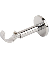 Modern I.D.C Bracket in brushed nickel. Compatible with 1 1/8" rod.