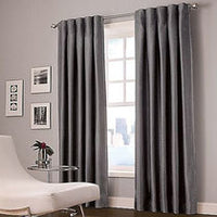 Designers' Select Maximus Inverted Pleat Window Curtain Panels lined 30W  X  108L  Colour charcoal (Set of 2)