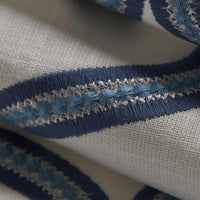 Dilipa Ogee Bluejay - Fabric Geometric Embroidery Drapery and Upholstery Fabric